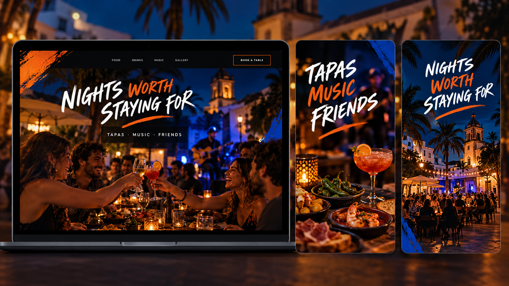 Tapas bar website and advertising concept
